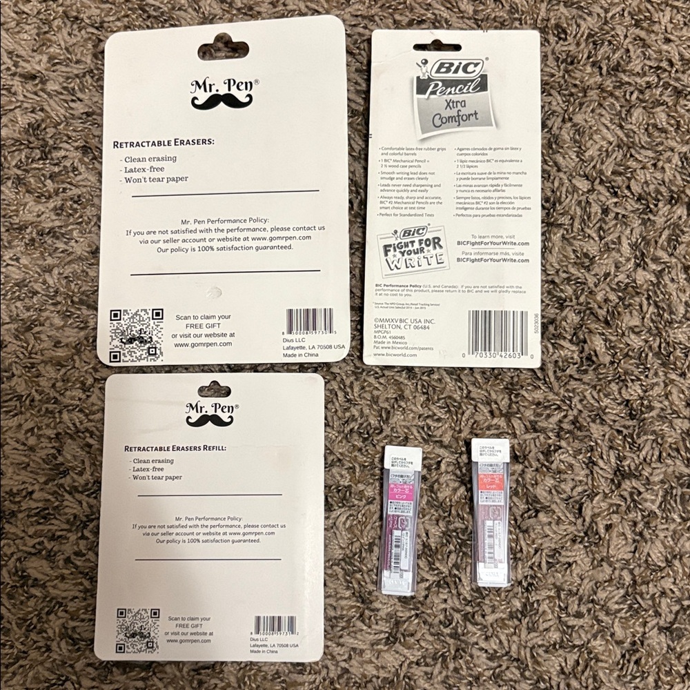 Set of 0.7 mm Mechanical Pencils and Eraser Pens, refills and colored lead - Picture 5 of 6